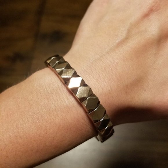 Fossil Jewelry - Fossil Rose Gold Geometric Bracelet Shiny Stretch Preppy Boho Bride Classic Work